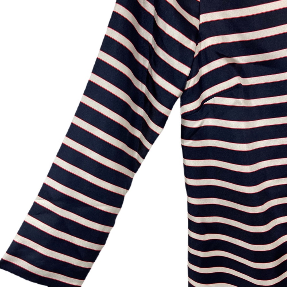 J.Crew 100% Silk Striped Sheath Dress 00 With Pockets Dead Stock - Picture 5 of 13